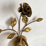 Vintage Italian wall lamp in gilded metal and glass paste