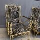 Vintage wrought-iron sofa lounge & 2 seat chairs