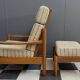 High back relax chair with hocker 1960s by Tarm Stole Denmark