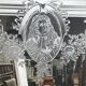 Set of three Art Nouveau 20th-century wooden and etched glass partition doors