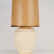 Lampe de table en plâtre ribbé vintage, années 1970
