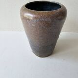 Vase en céramique vernissée bleue Signé Annie (hauteur 26cm) Hauteur 26 cm