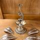 Silver metal caviar or ashtray service, Fleuron, Christofle, 60s