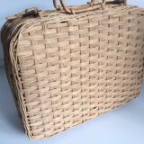 Suitcase round Wicker vintage