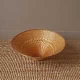 Suspension lampshade in woven wicker handcrafted object handmade Scandinavian countryside