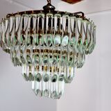 Lustre Venini, 4 niveaux, verre de murano, italie, 1970