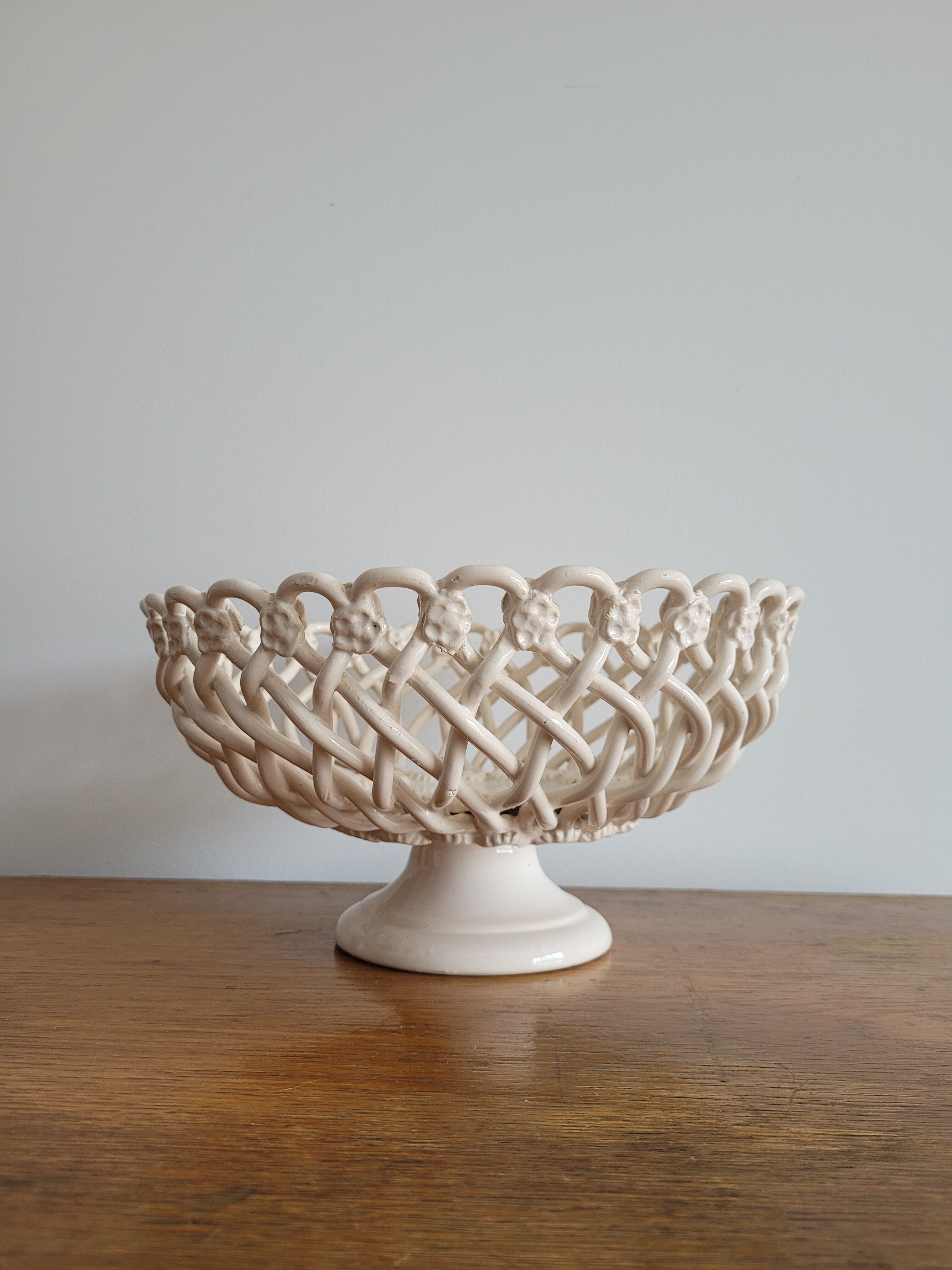 Braided ceramic basket, handmade Pichon Uzès
