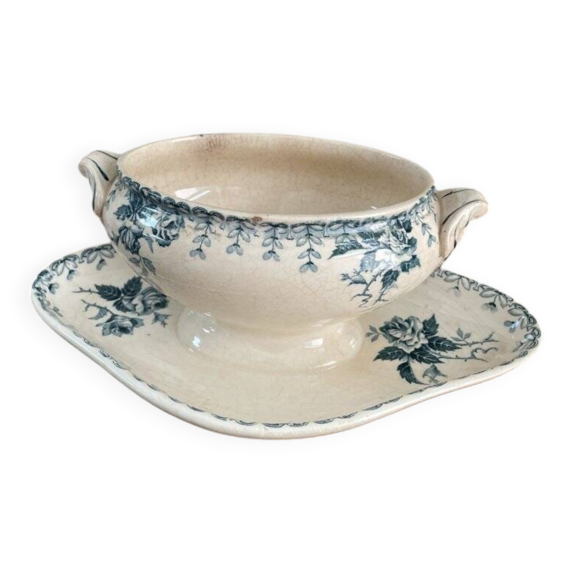 Antique ironstone sauce boat model Bostock’s from the store À la Maison Dorée in Paris.