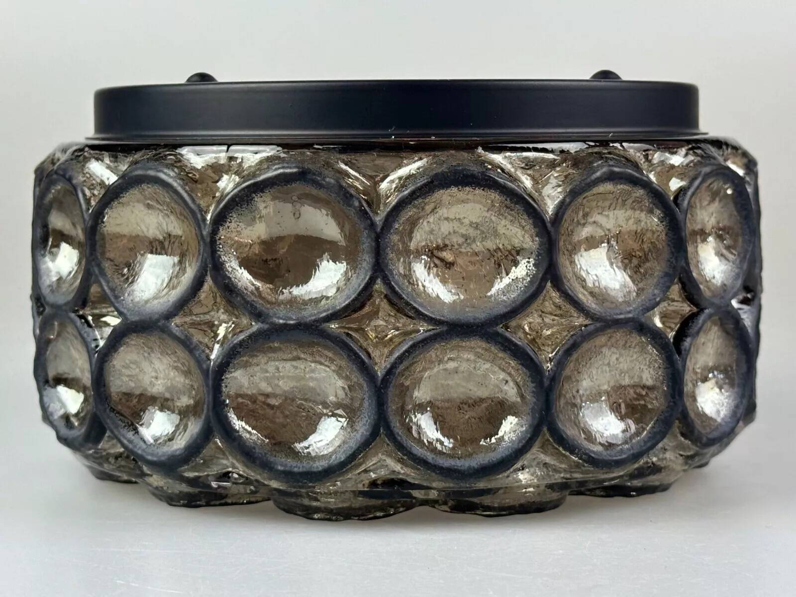 60s 70s ceiling lamp Glashütte Limburg Germany Plafoniere glass & metal