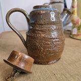 Small glazed stoneware teapot with lid – utilitarian ceramics, France, 20th century