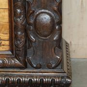 Banc Monks Antique Sculpté Lion Griffon 1860 avec Rangement