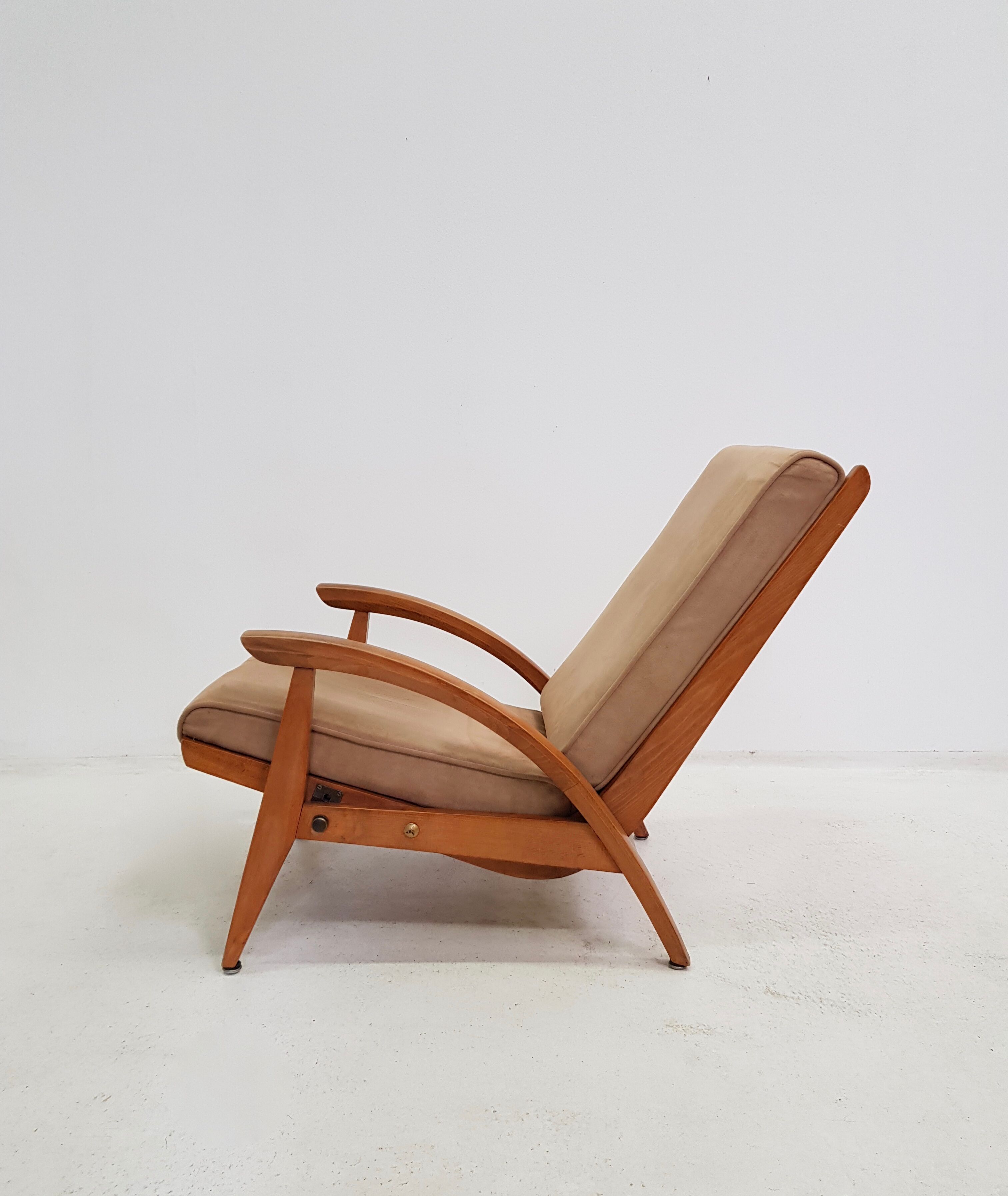Pair of FS 134 Recliner chairs by Guy Besnard for Free Span, 1954