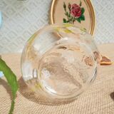 Carafe patterns flowers in glass -vintage