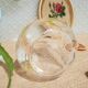 Carafe patterns flowers in glass -vintage