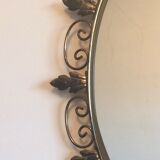 Deknudt 60s gold brass oval mirror- 65x50cm