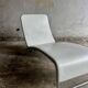 White leather Tuoli lounge chair by Antti Nurmesniemi for Cassina (1970) — chrome frame