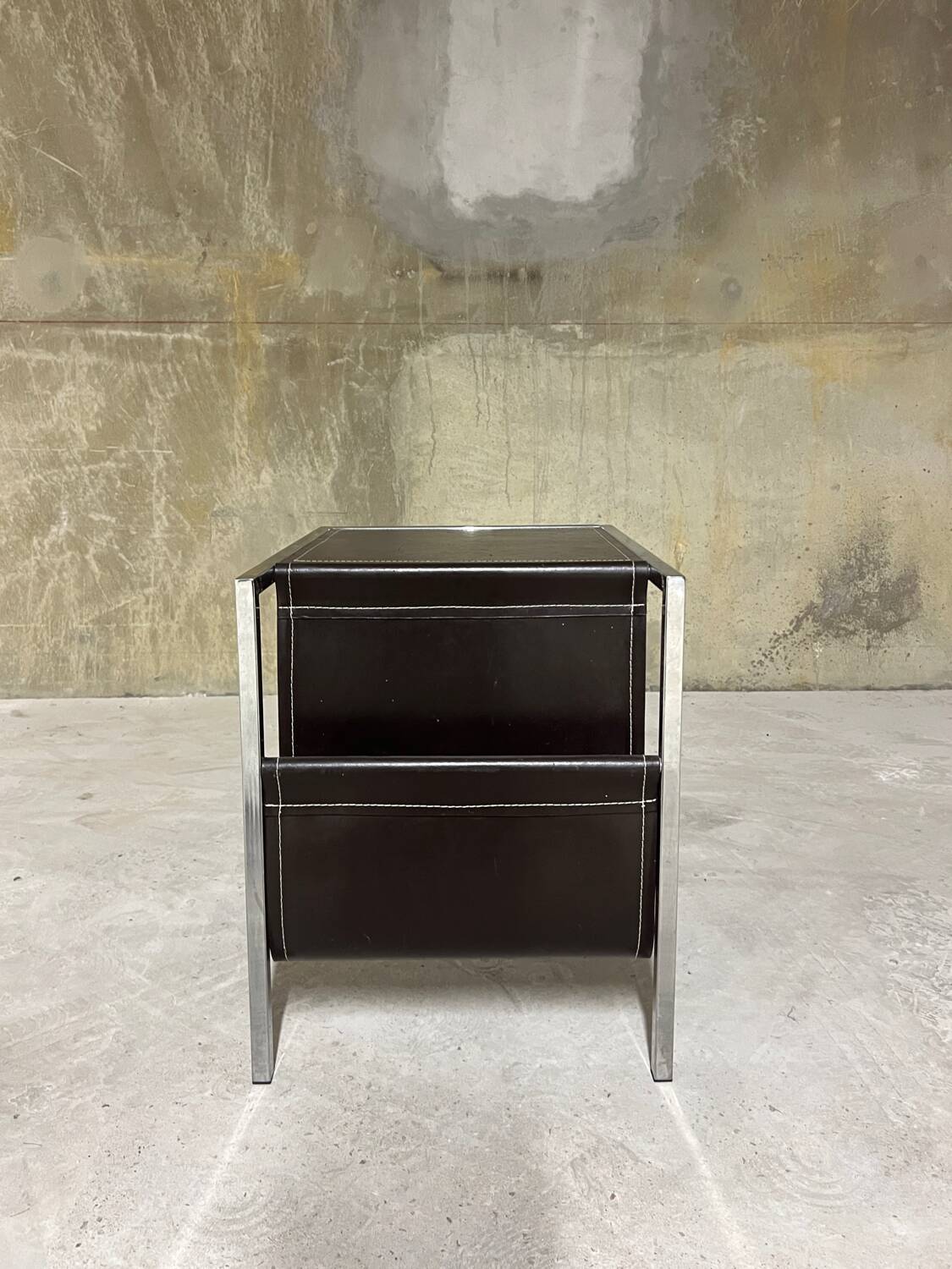 Mid Century Vintage Magazine Holder Side Table