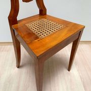 Biedermeier Board Chairs in Cherry Veneer and Mesh, Vienna, 1830s, Set of 6