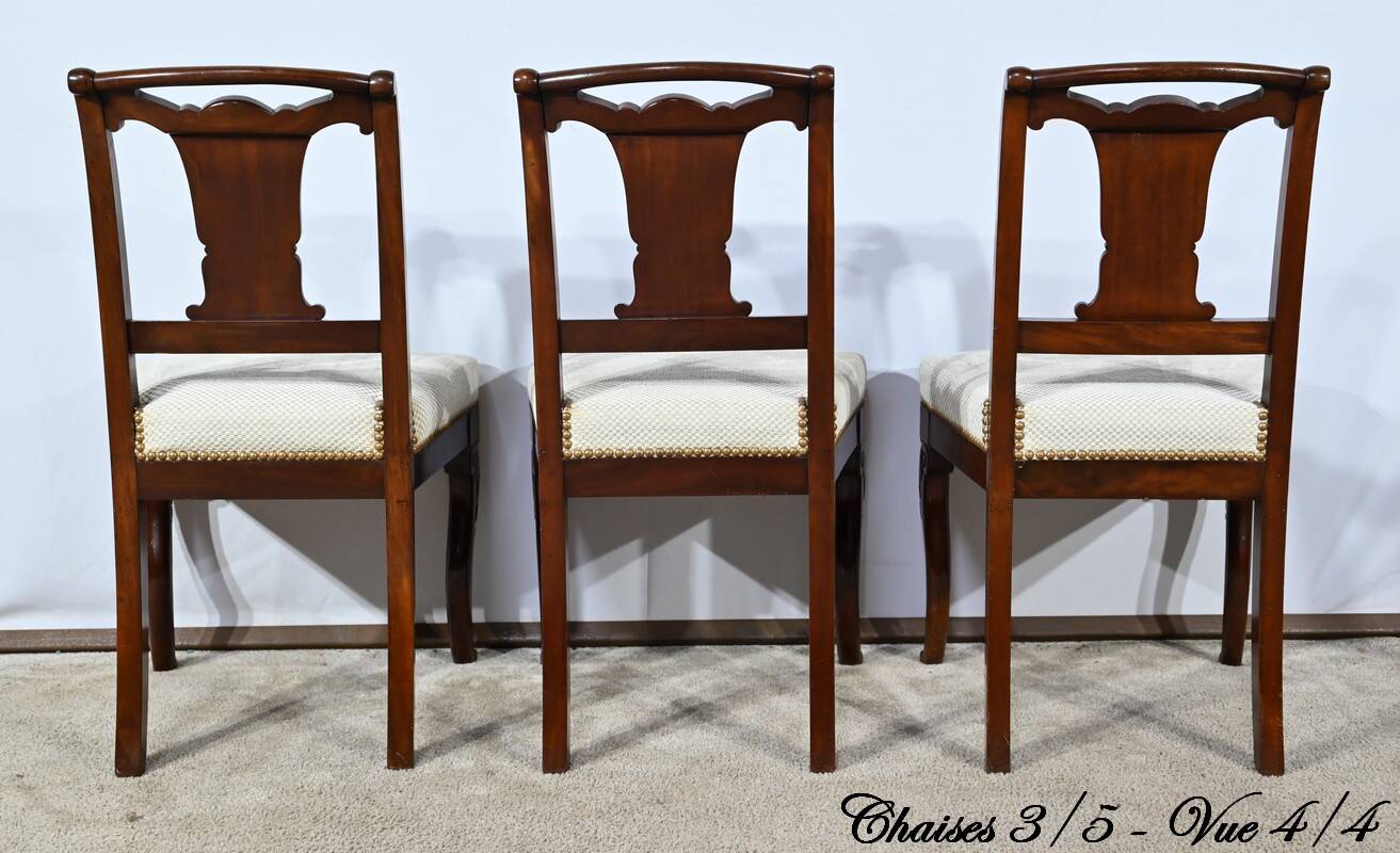 Suite of 5 Cuban Mahogany Chairs, Restoration Period – Early 19th Century