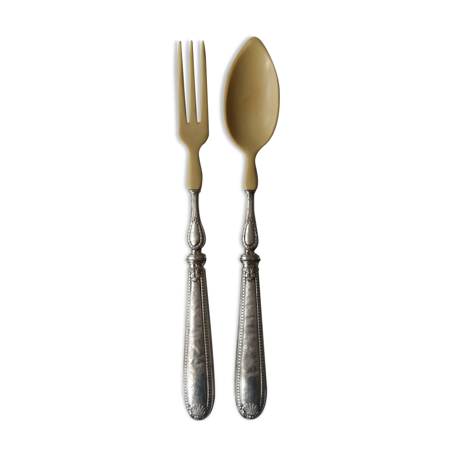 Salad cutlery set in  solid silver