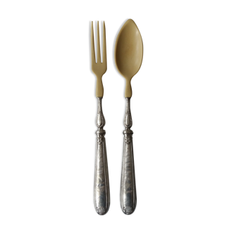 Salad cutlery set in  solid silver