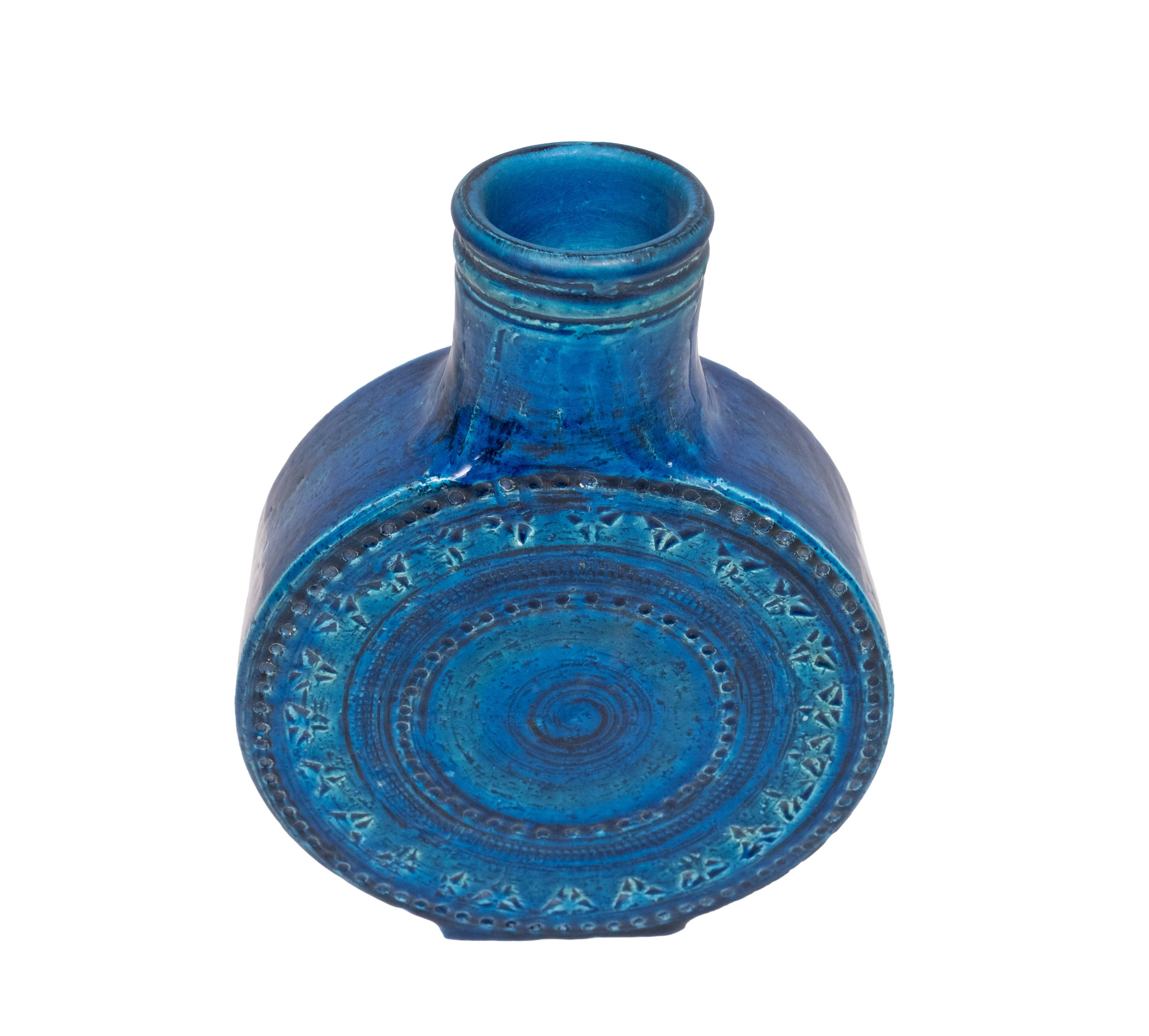 Bitossi Rimini Blu Lollipop Vase by Aldo Londi 1960s Italy
