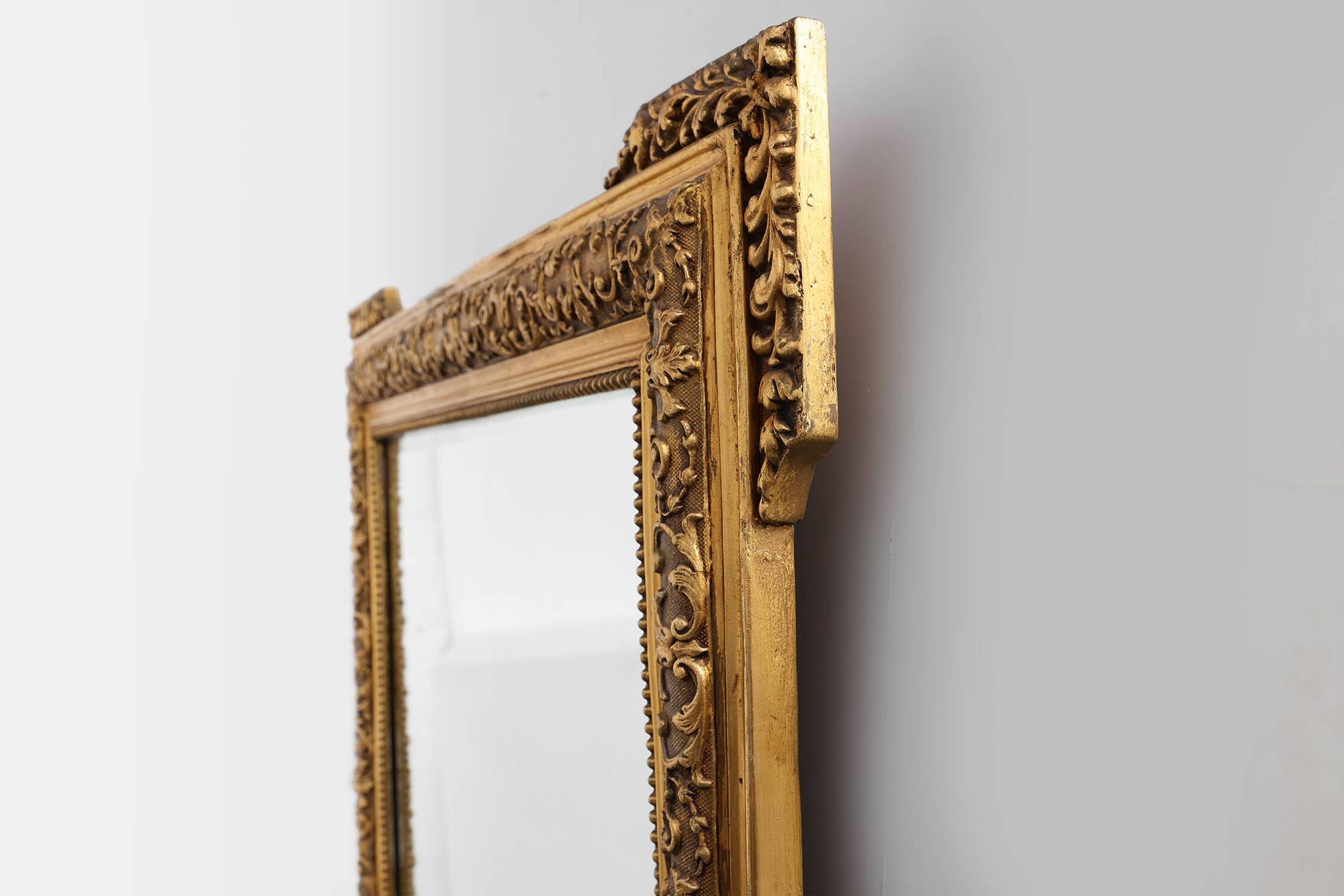 Large square giltwood mirror in Baroque style, 20th century
