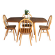 Retro Blonde Ercol Model 383 Dining Table & Four Model 370 Windsor Kitchen Dining Chairs