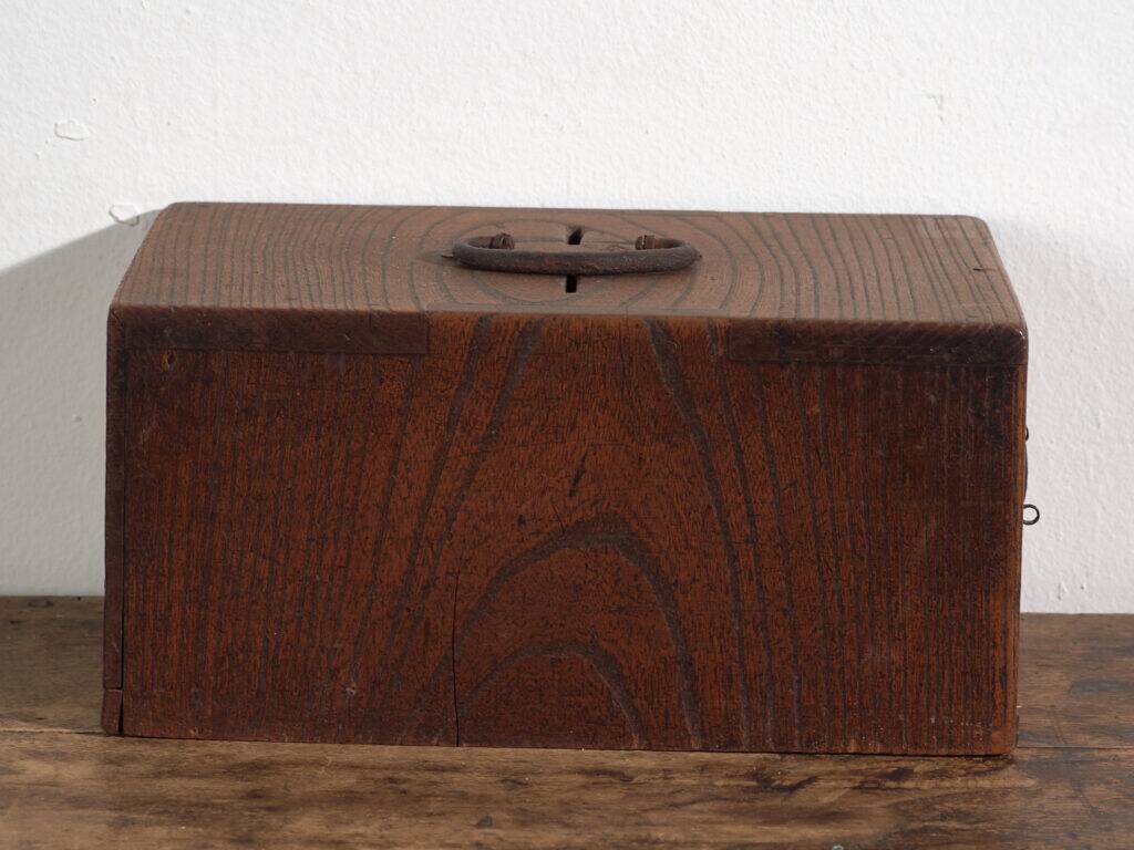 Antique Japanese box with wooden drawer – Meiji–Taishō period (c. 1890–1920)