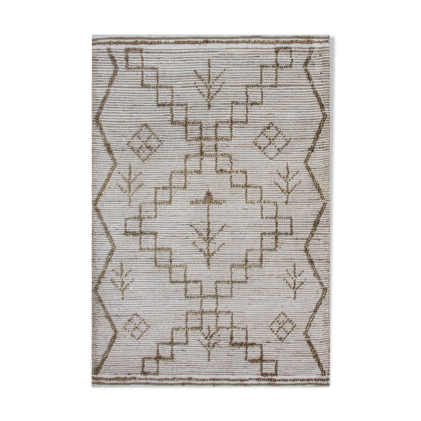 Hemp and wool carpet 160x230 ethnic motifs