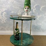 Small emerald green side table ALDO TURA, Italy 1960s