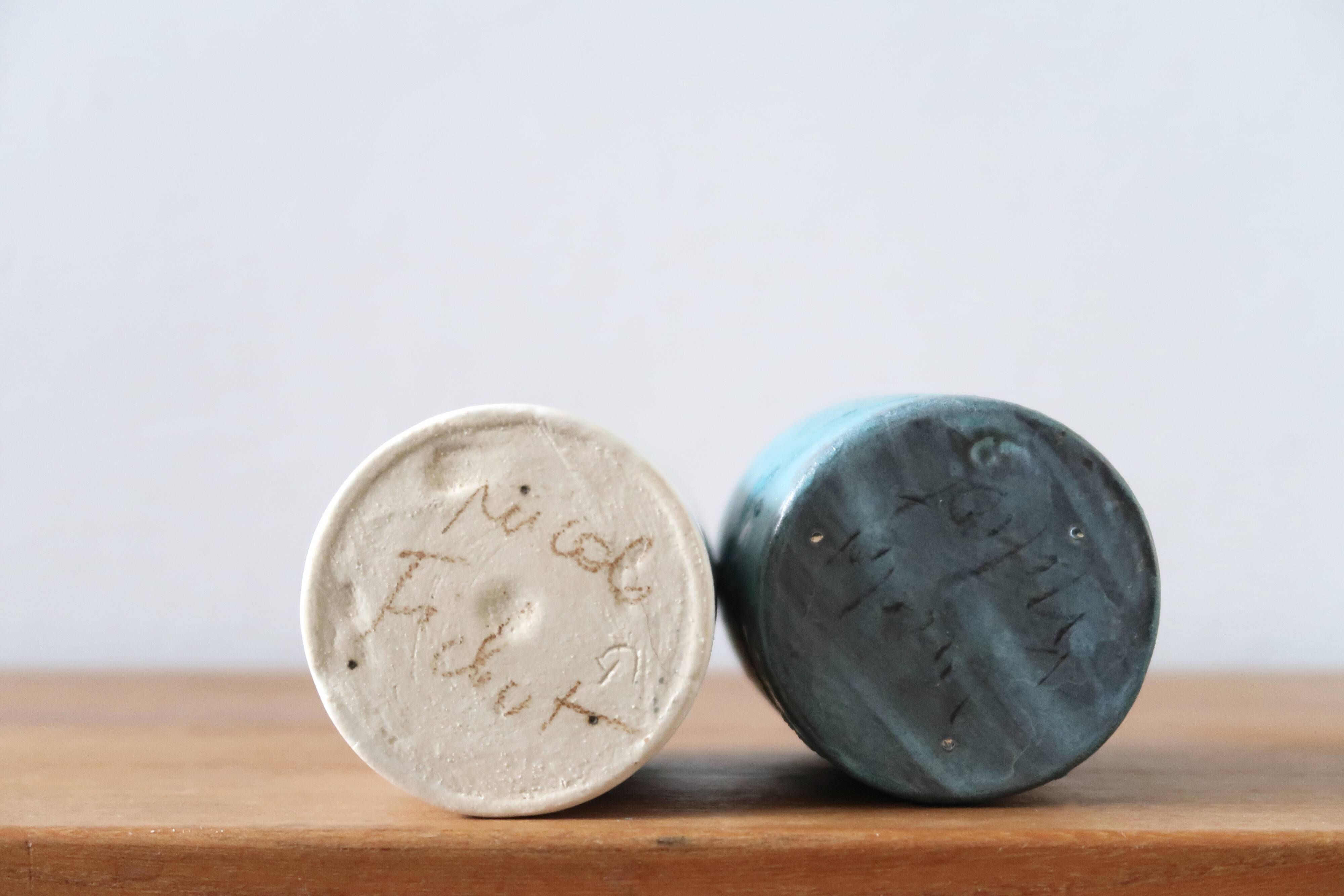 Duo of ceramic espresso cups by Nicole Fichot
