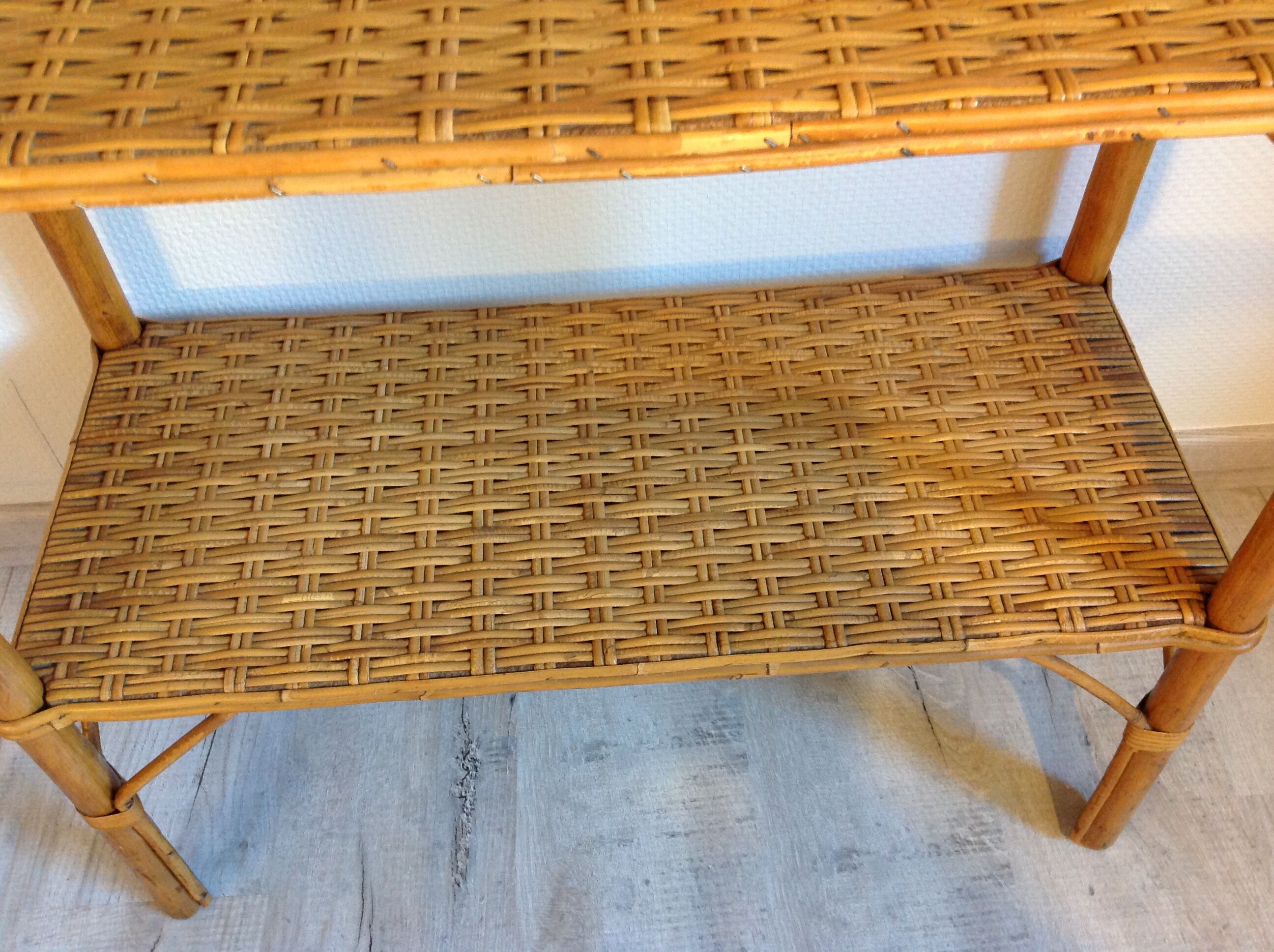 Rattan console / vintage 60s-70s