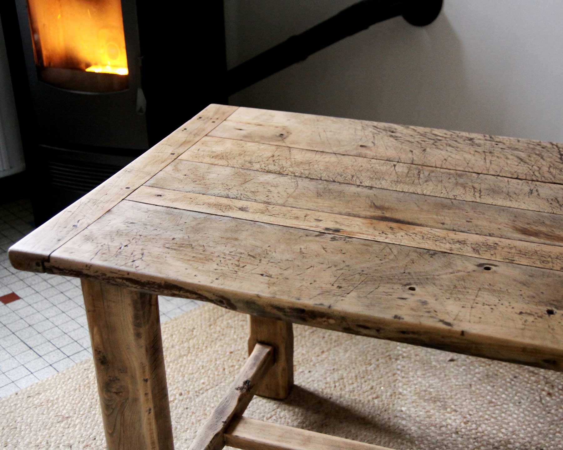 Table de ferme en bois ancienne