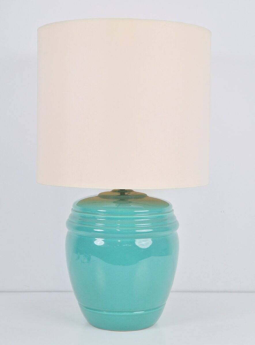 Table Lamp in Mint Porcelain from Laura Ashley, 1980s