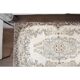 1970s Turkish Oushak Handmade Wool Cotton Beige Area Rug 114x197