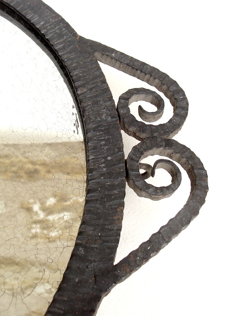 1930 hammered metal mirror