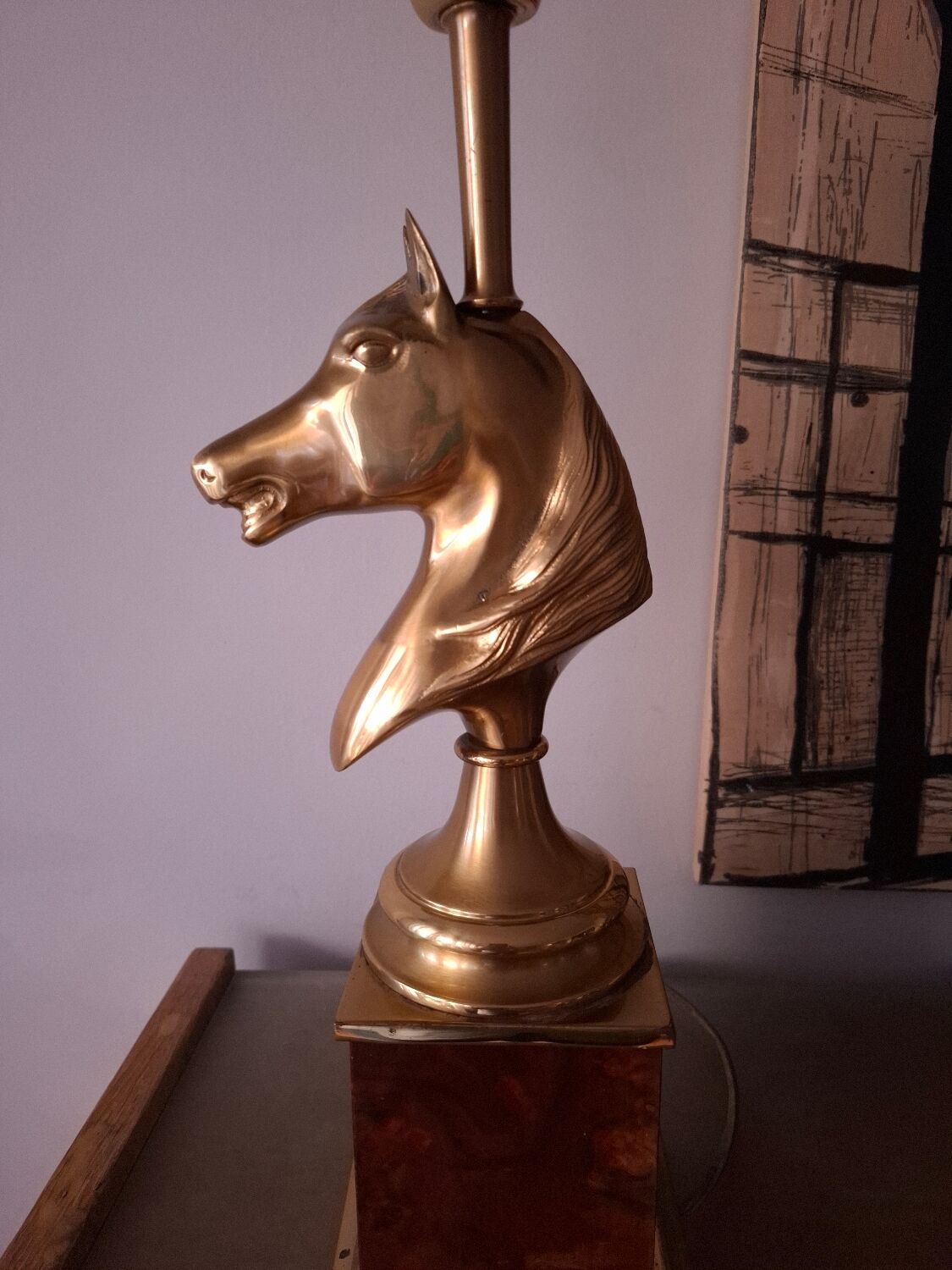 1980s horse head table lamp