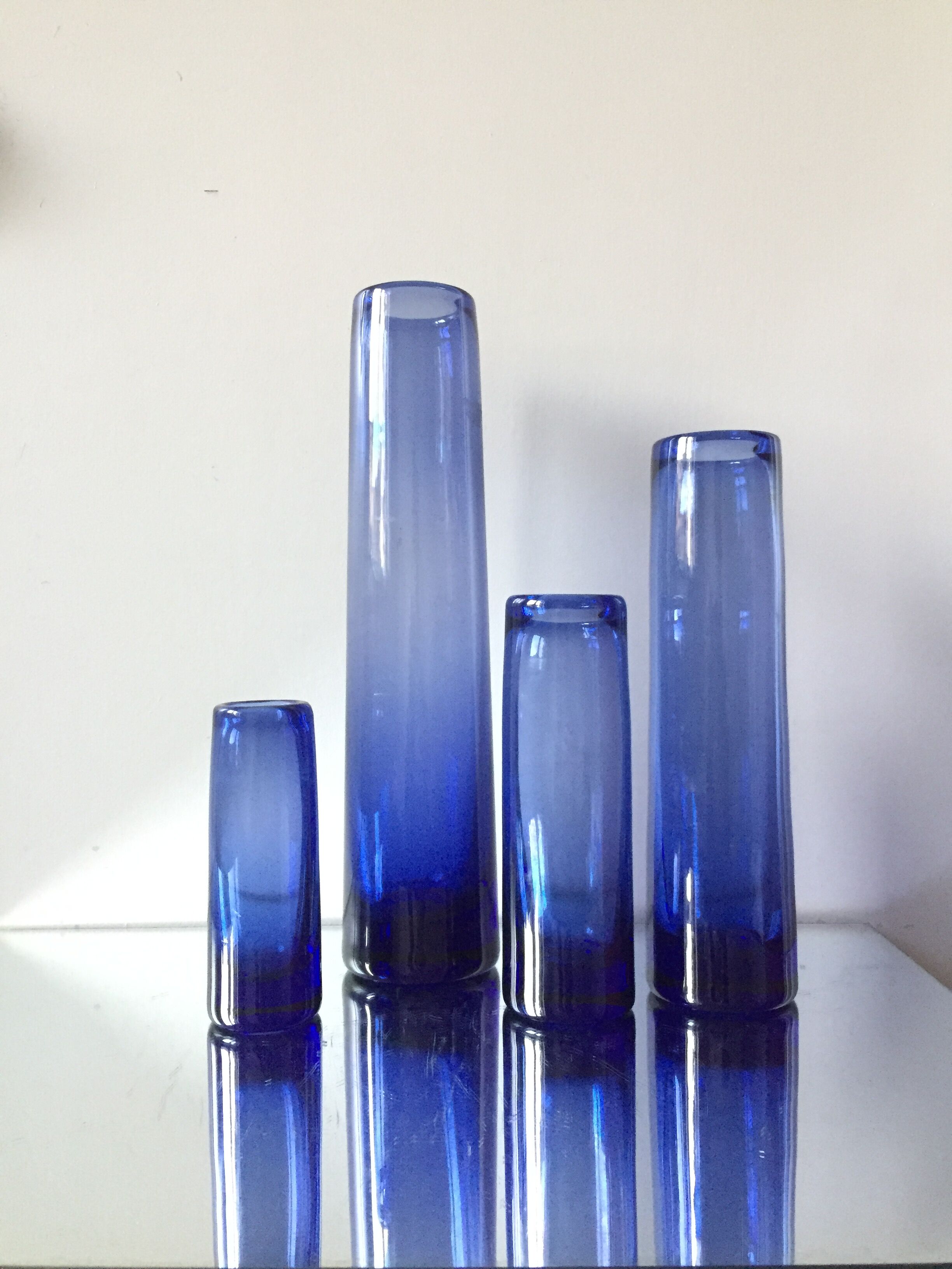 Lot de 4 vases Holmegaard par Per Lutken années 1960