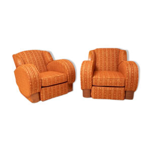 Pair of art deco armchairs, - circa