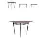 Console demie lune Pascal Mourgue plateau verre sablé pieds noirs