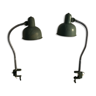 Pair industrial lamps Fornay 1950 - 50 cm
