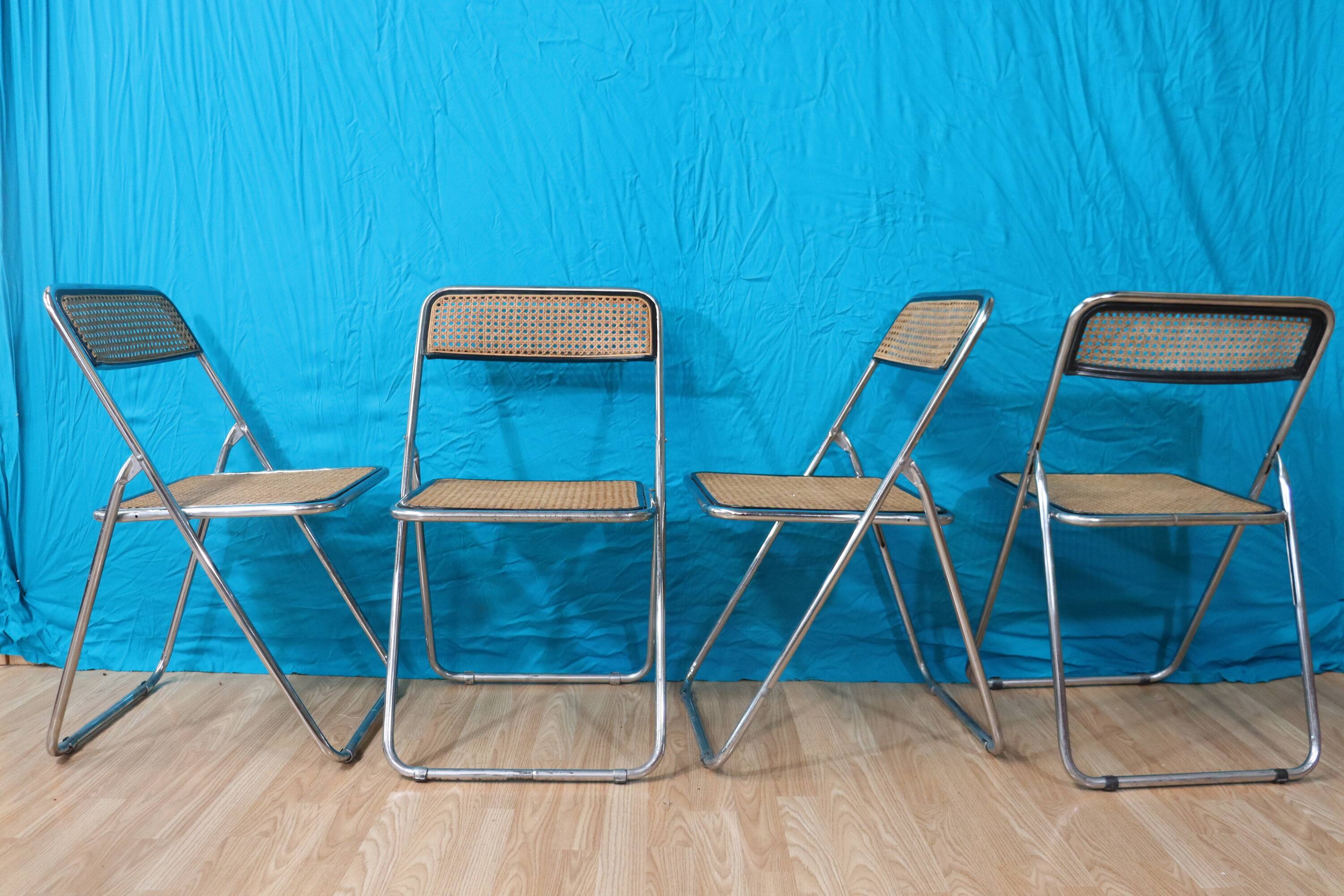 Series 4 folding cane chairs