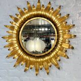 Sun mirror in gold metal, 1960´s
