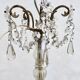 Bronze chandelier with crystal pendants circa 1950, 5 lights, H = 81 cm