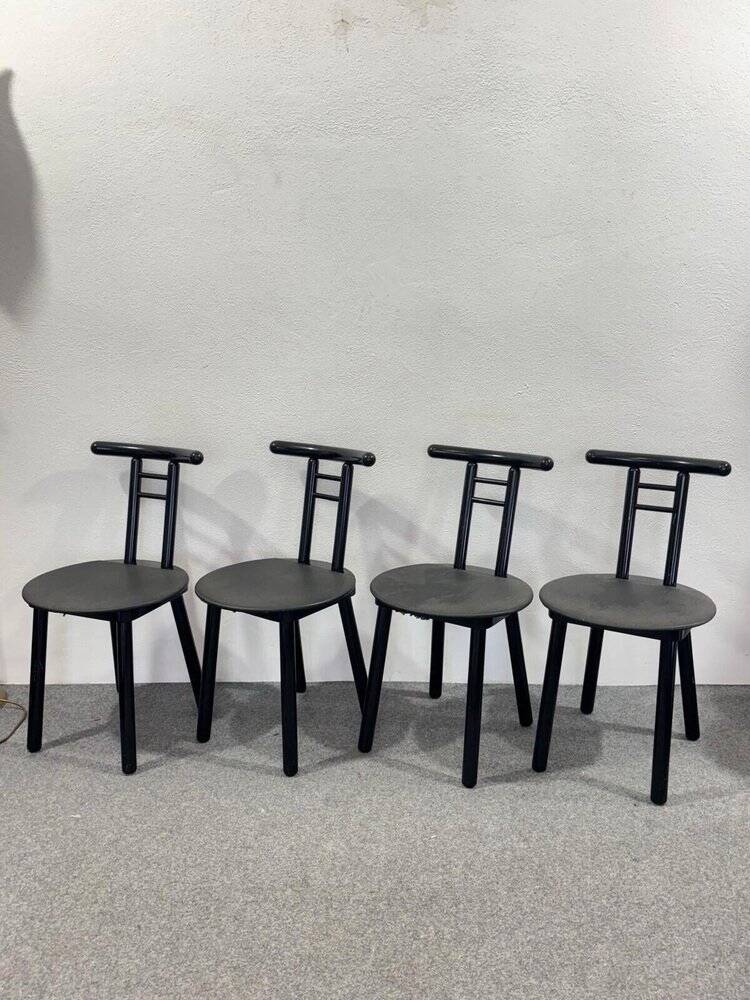 Vintage Italian Chairs, 1980s, Set of 4