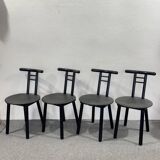 Vintage Italian Chairs, 1980s, Set of 4