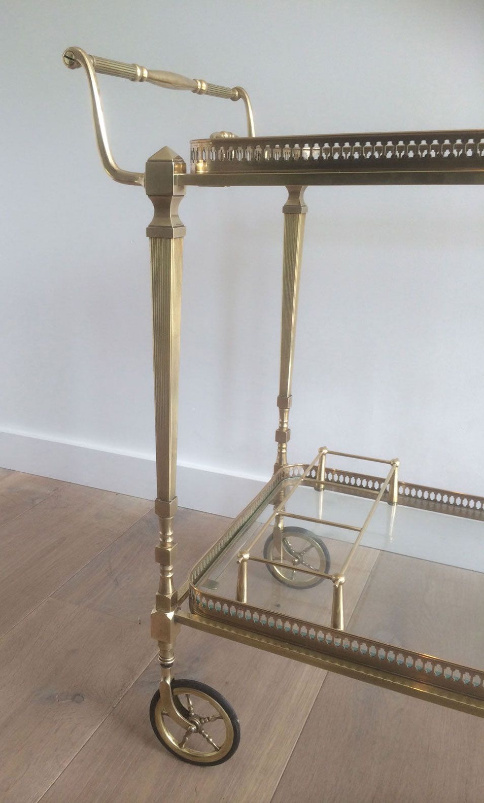 Brass rolling table from the Baguès house.