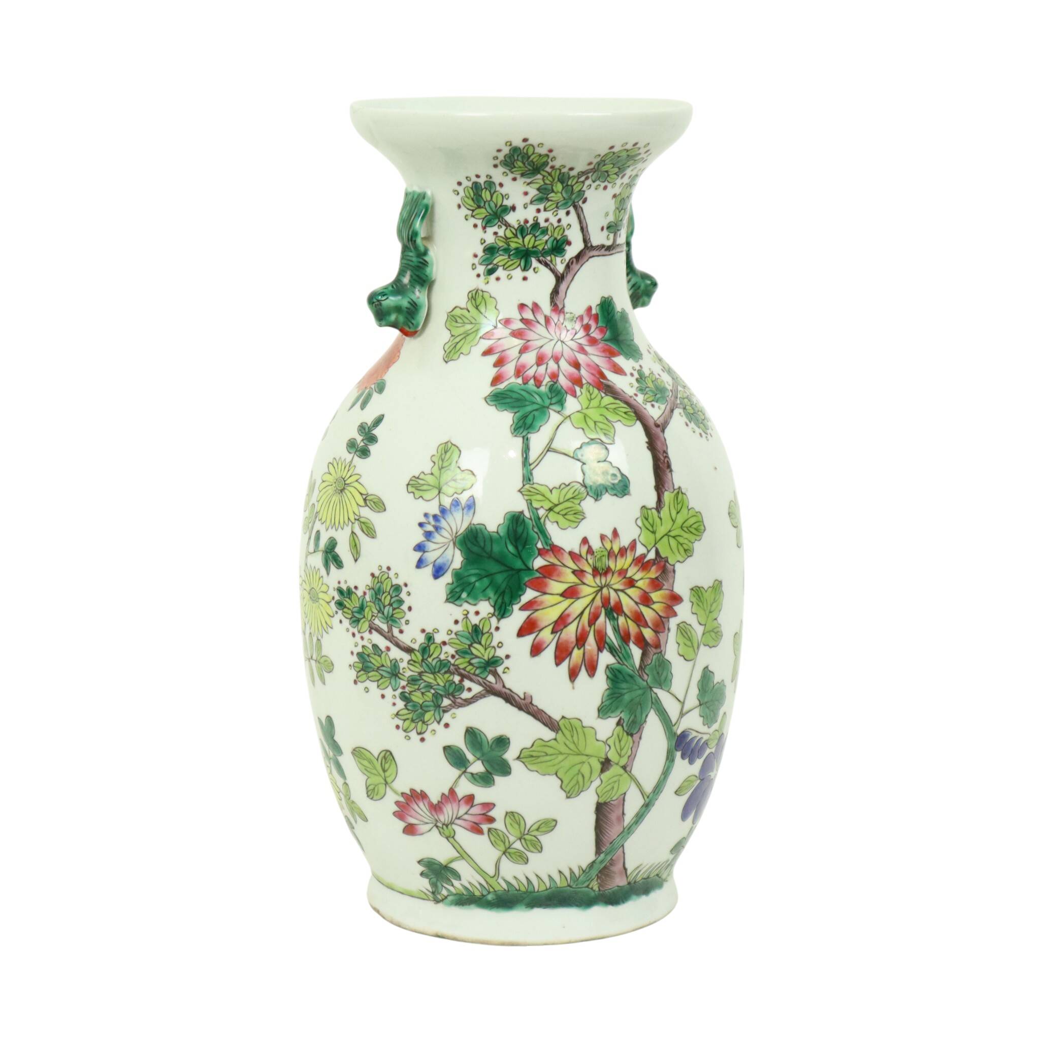 Chinese Porcelain Vintage Flower Vase Famille Rose 31cm