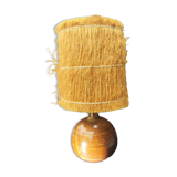 Ceramic lamp and straw lampshade, 1960s